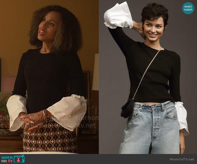 Maeve at Anthropologie Bell-Sleeve Sweater worn by Paige Alexander (Kerry Washington) on UnPrisoned