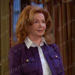 Maggie’s purple suede jacket on Days of our Lives