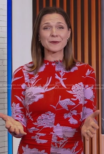 Maggie Rulli's red floral dress on Good Morning America