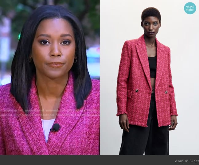 Wornontv Rachel Scotts Pink Tweed Blazer On Good Morning America Rachel Scott Clothes And 