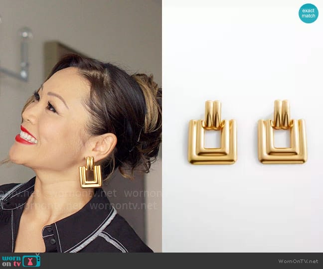 Mango Square Earrings worn by Esti Nelson (Jee Young Han) on UnPrisoned