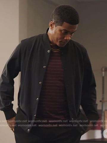 Marcus's black bomber jacket on All American Homecoming