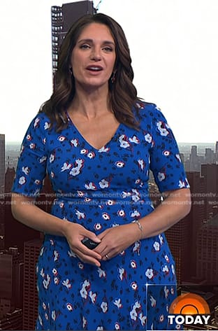 Maria's blue floral v-neck dress on Today