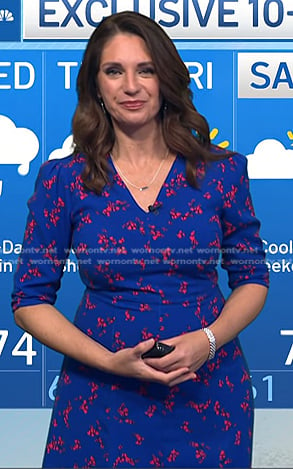 Maria’s blue floral v-neck dress on Today