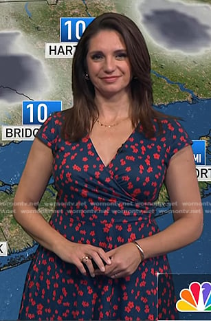 Maria’s navy and red floral print dress on Today