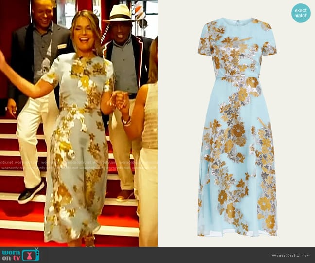 Markarian Mae Metallic Floral Chiffon Midi Dress worn by Savannah Guthrie on Today