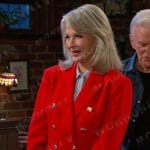 Marlena’s red double breasted blazer on Days of our Lives