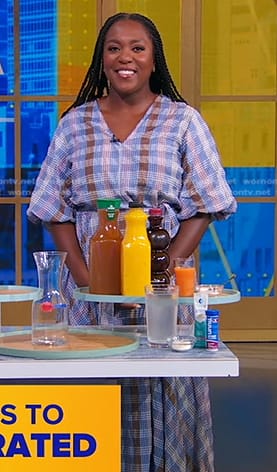 Maya Feller's plaid maxi dress on Good Morning America