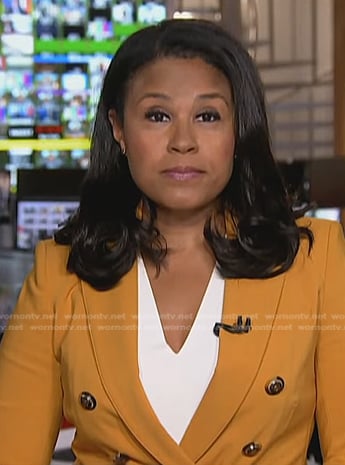 Meagan Fitzgerald's yellow double breasted blazer on Today