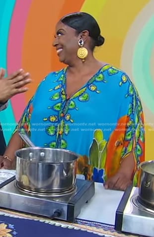 Melba Wilson's blue printed kaftan on Good Morning America