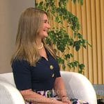 Melinda French Gates’ navy and pink floral dress on CBS Mornings