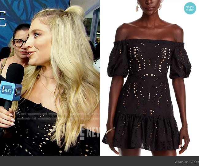 Milly Butterfly Eyelet Off-the-Shoulder Dress worn by Ashley Bellman on E! News