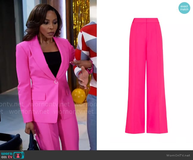 Milly Nash Cady Pants in Milly Pink worn by Andrea Barnes (Kj Smith) on Tyler Perrys Sistas