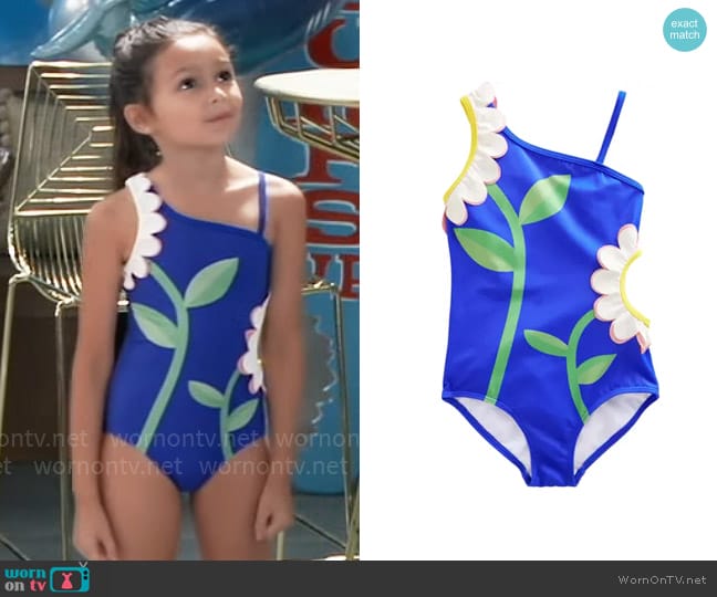 Mini Boden Floral Cutout One-Piece Swimsuit worn by  Donna Corinthos (Scarlett Spears) on General Hospital