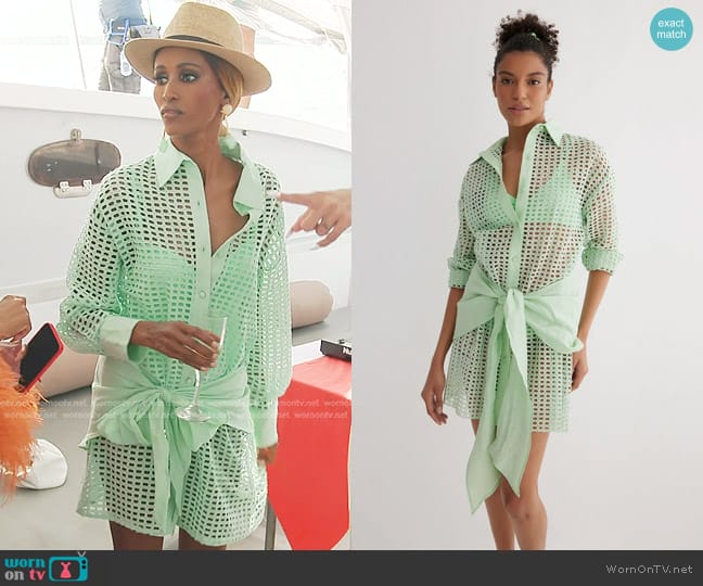 Moeva Jesabel Dress in Mint Green worn by Chanel Ayan (Chanel Ayan) on The Real Housewives of Dubai