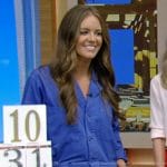 Monica Mangin’s blue cargo jumpsuit on Live with Kelly and Mark