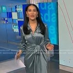 Morgan’s blue satin wrap shirtdress on NBC News Daily