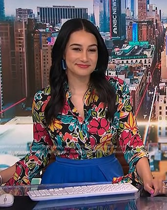 Morgan’s floral print bell sleeve blouse on NBC News Daily