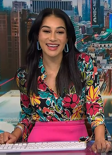 Morgan's floral print bell sleeve blouse on NBC News Daily