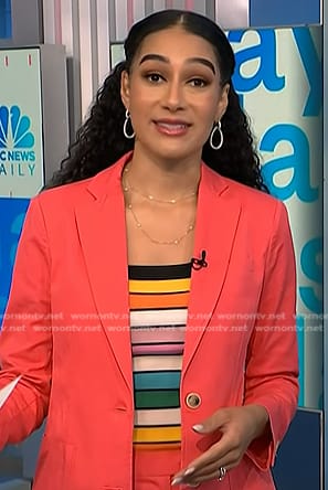 Morgan's multicolor striped top on NBC News Daily