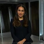 Morgan’s black peplum jacket and pencil skirt on NBC News Daily