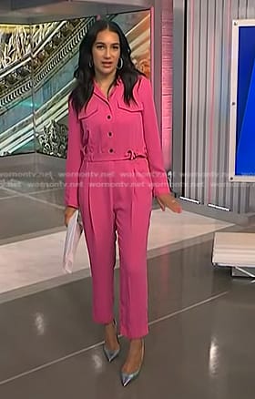 Morgan's pink belted jumpsuit on NBC News Daily