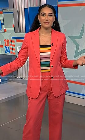 Morgan's pink blazer and pant suit on NBC News Daily