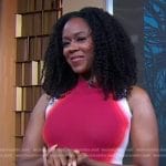 Moses Ingram’s red asymmetric dress on Good Morning America