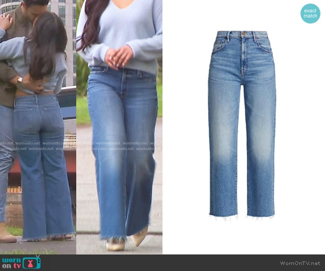 Mother The Maven Ankle High-Rise Jeans in For Sure worn by Jenn Tran on The Bachelorette