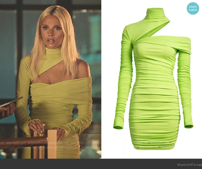 H&M x Mugler Gathered One-Shoulder Mini Dress worn by Isadora Artinan (Valentina Zenere) on Elite