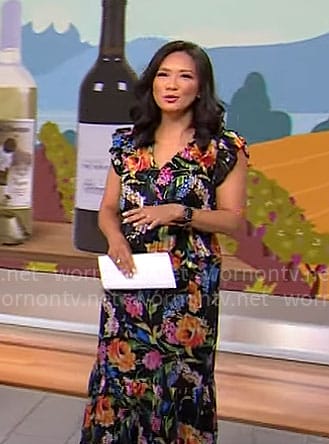 Nancy Chen's black floral dress on CBS Mornings