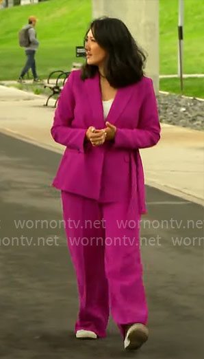 Nancy Chen’s magenta suit on CBS Mornings