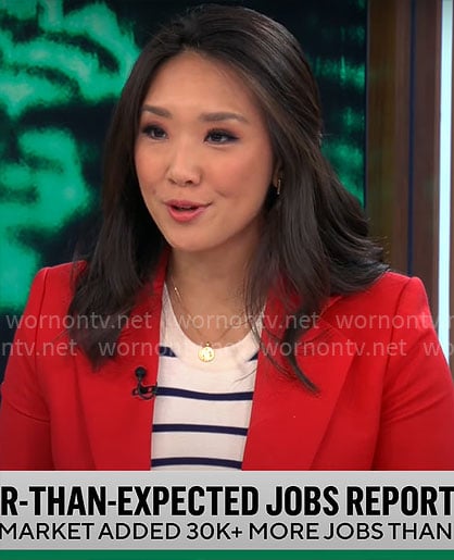 Nancy Chen's red blazer on CBS Mornings