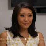 Nancy Chen’s yellow floral top on CBS Mornings