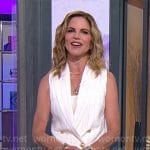 Natalie Morales’ white pinstripe vest and pants suit on CBS Mornings