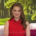 Natalie Portman’s red belted sleeveless dress on Today