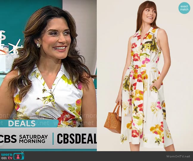 Natori Takeda Halter Dress worn by Adriane Kiss on CBS Mornings