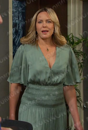 Nicole’s sage green smocked dress on Days of our Lives