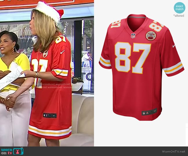 Nike NFL Kansas City Chiefs Travis Kelce Game Football Jersey worn by Jenna Bush Hager on Today