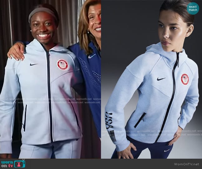 Nike Team USA Tech Fleece Windrunner Hoodie worn by Tamari Davis on Today