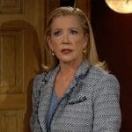 Nikki’s blue tweed blazer on The Young and the Restless