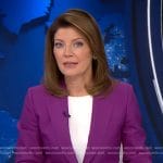 Norah’s purple blazer on CBS Evening News