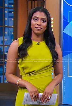 Morgan's yellow gathered dress on Good Morning America