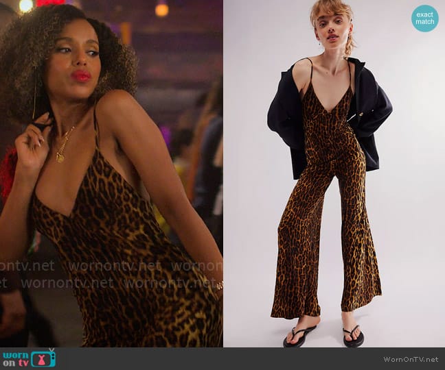 Norma Kamali Slip Jumpsuit in Pantera worn by Paige Alexander (Kerry Washington) on UnPrisoned