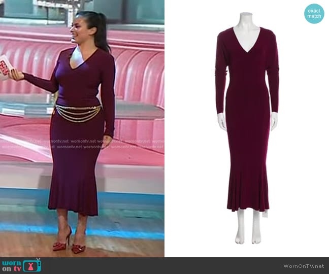 Norma Kamali Fishtail Knit Midi Dress worn by Donna Farizan on Today