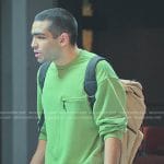 Omar’s green zip pocket sweatshirt on Elite