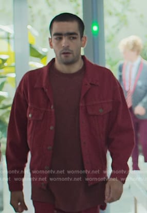 Omar’s maroon denim jacket on Elite