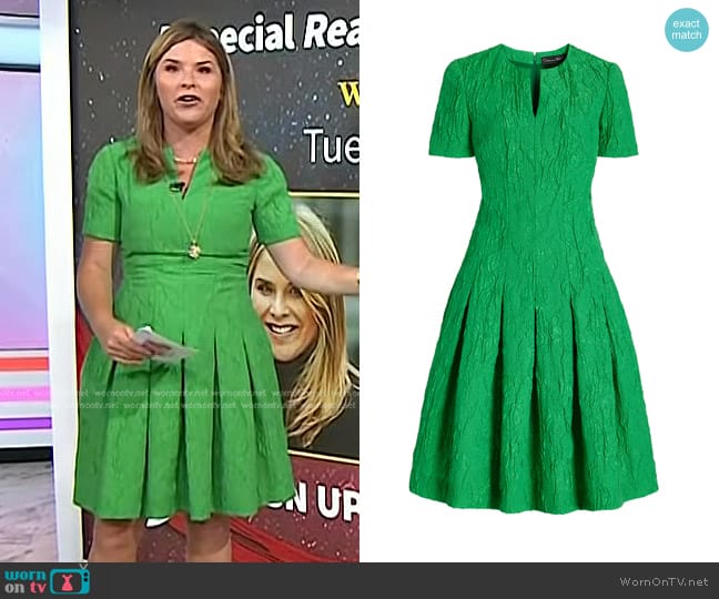 WornOnTV: Jenna’s green pleated mini dress on Today | Jenna Bush Hager ...