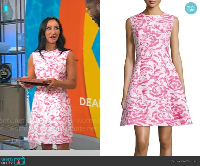 Oscar de la Renta Floral Dress worn by Elizabeth Werner on CBS Mornings