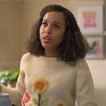 Paige’s flower embroidered sweater on UnPrisoned